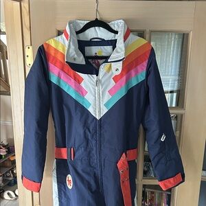 Tipsy Elves Multicolor Ski Jacket small worn 1 season so cute